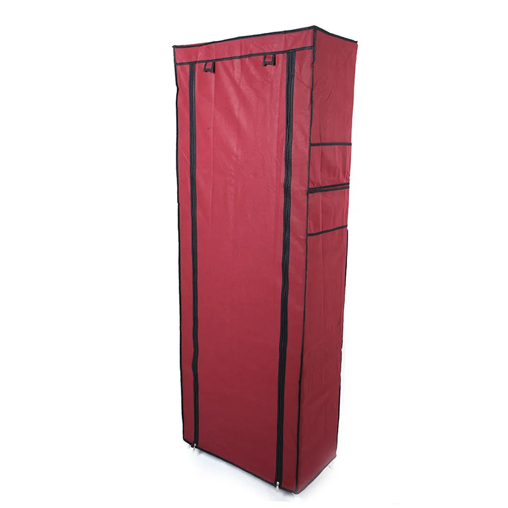 RONSHIN 10-layer Shoe Rack Room-Saving Shoe Cabinet Wine Red