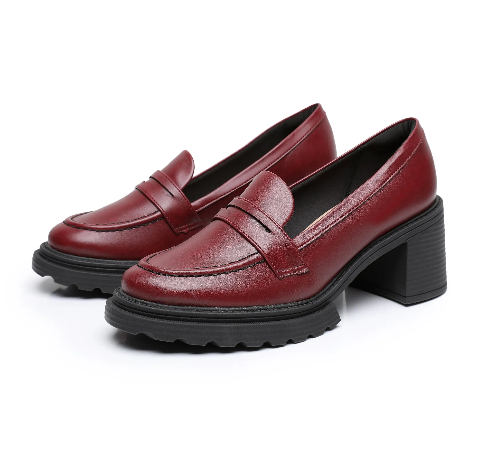 Serene Heeled Moccasins - Ruby (753.001)