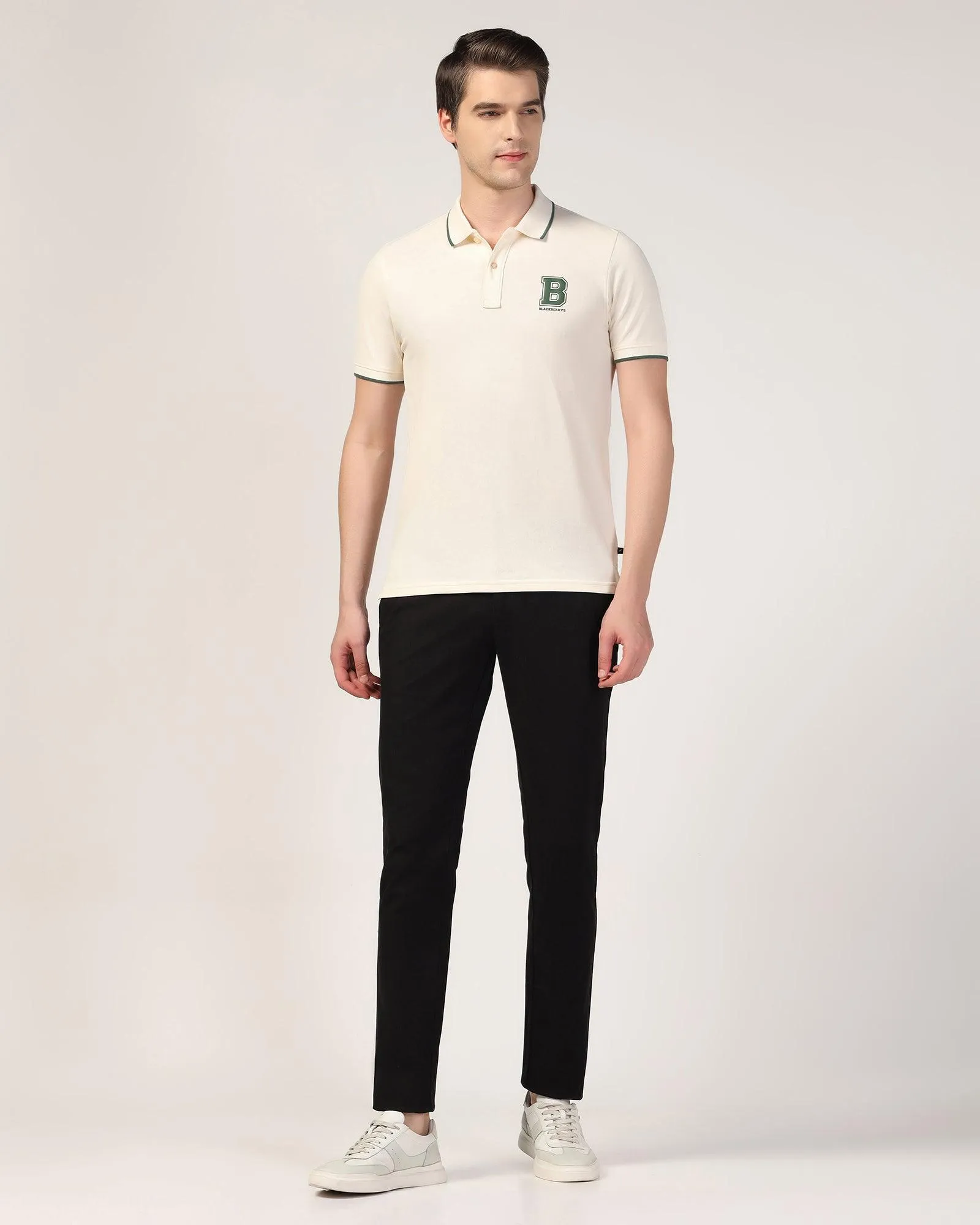 Slim Fit B-91 Casual Black Solid Khakis - Mint