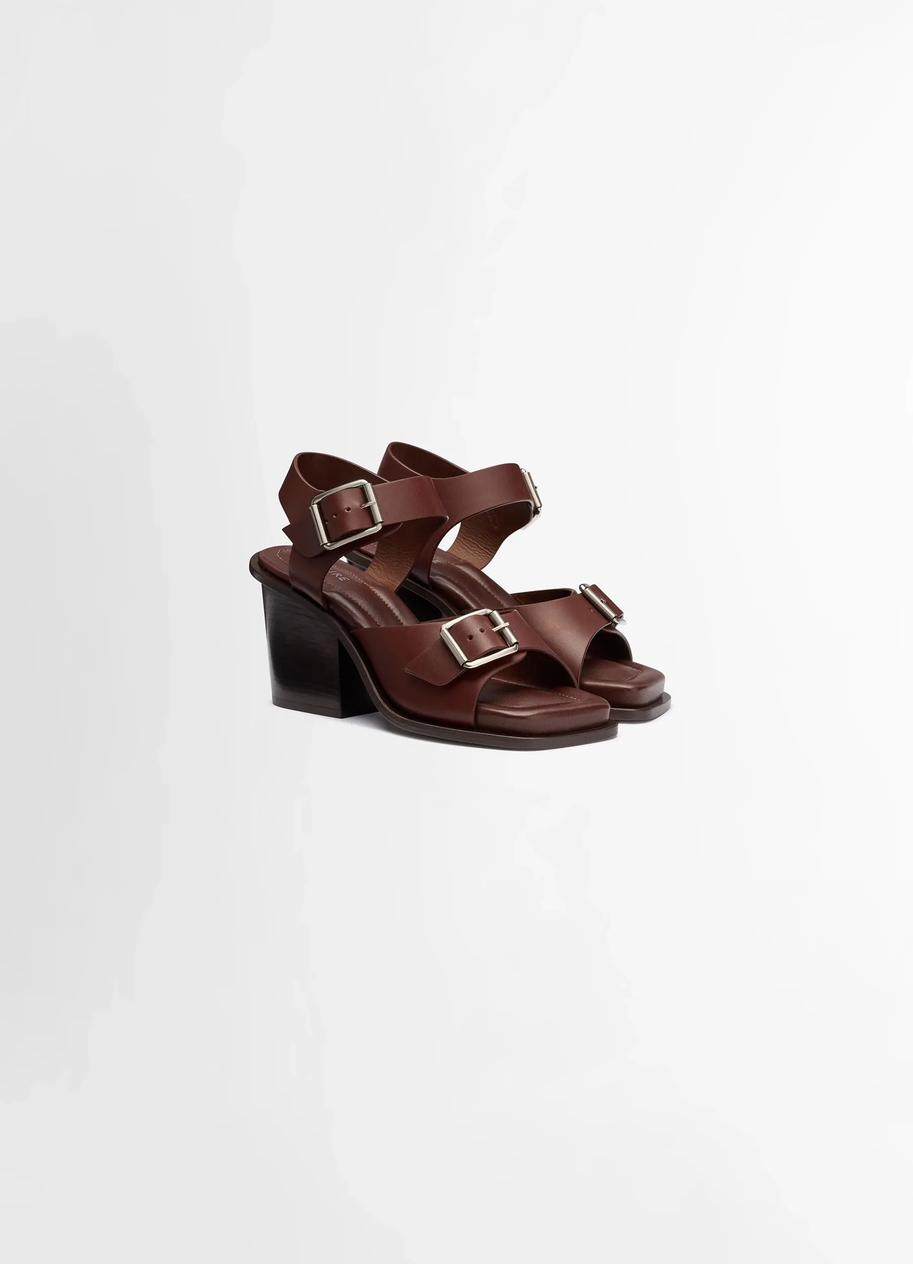 SQUARE HEELED SANDALS WITH STRAPS 80