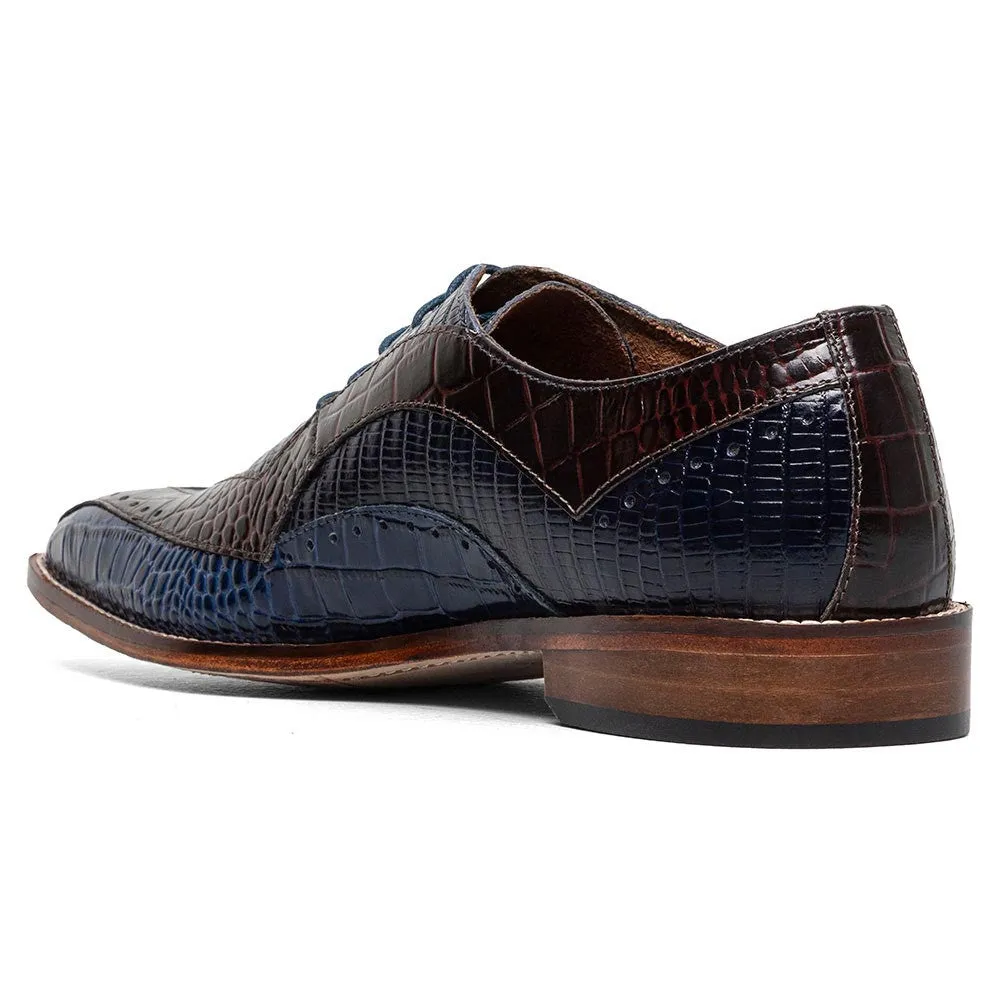 Stacy Adams Tallero Dark Blue Multi Men’s V-Tip Oxford Shoes