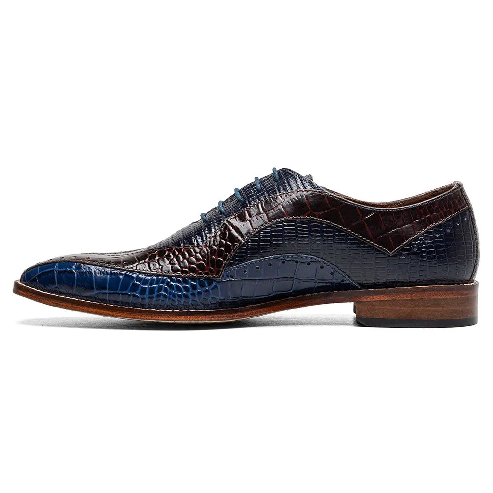 Stacy Adams Tallero Dark Blue Multi Men’s V-Tip Oxford Shoes