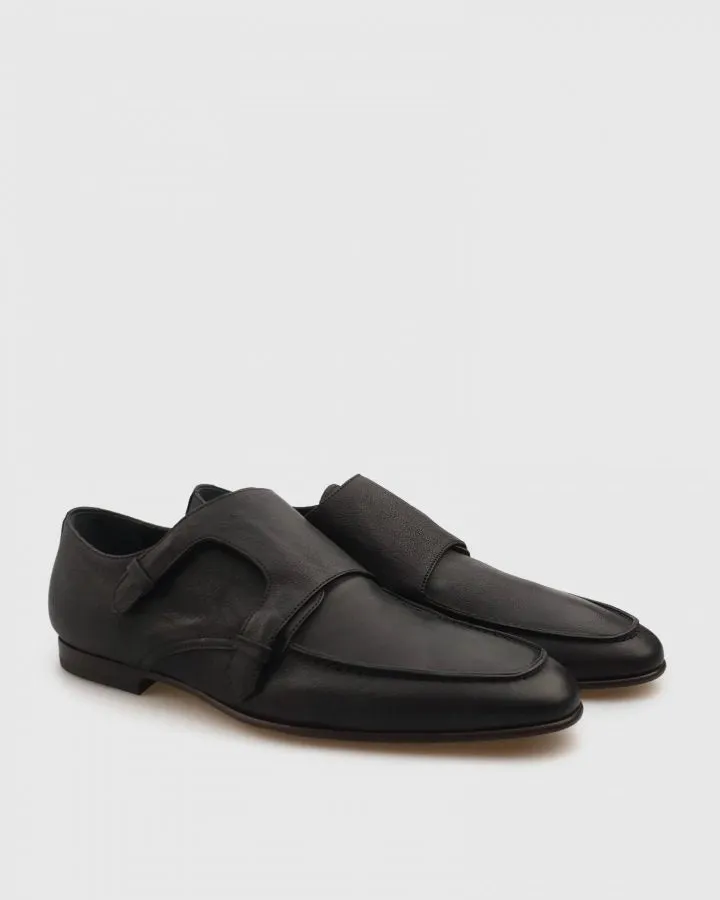 VINCENT & FRANKS VFW20MS  BLACK MONK STRAP SLIP ON