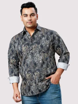 Wild Wave Digital Printed Full Sleeve Shirt Men's Plus Size