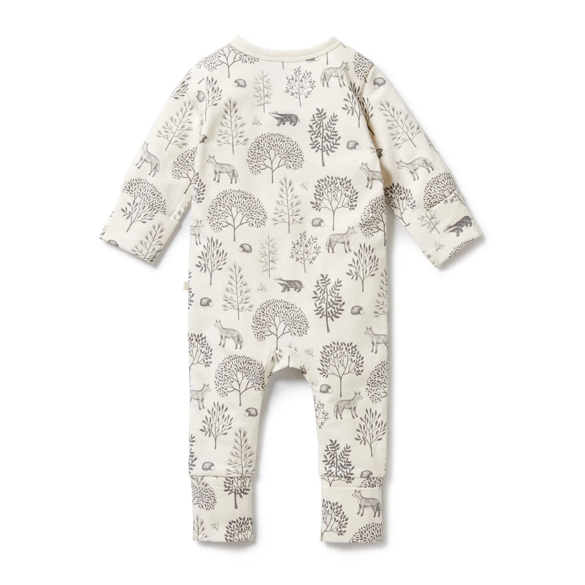 Wilson   Frenchy Organic Zipsuit with Feet - Woodland