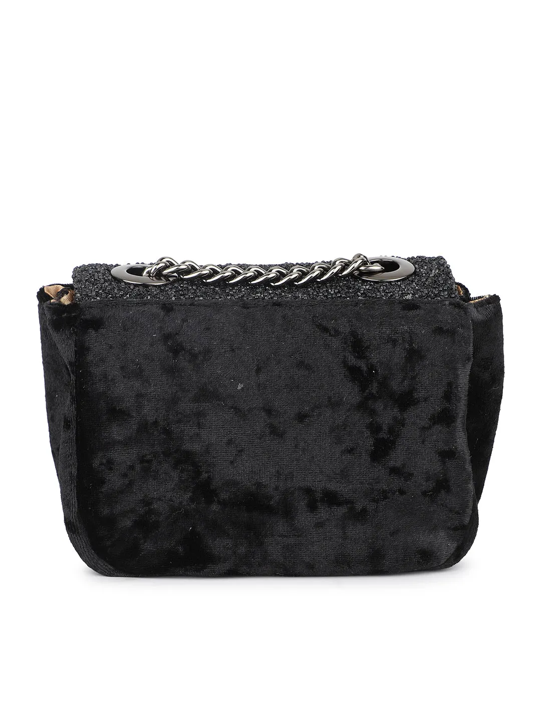 Women Black Embellished Sling Bag