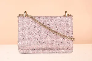 Women Pink Fancy Embellished Box Clutch