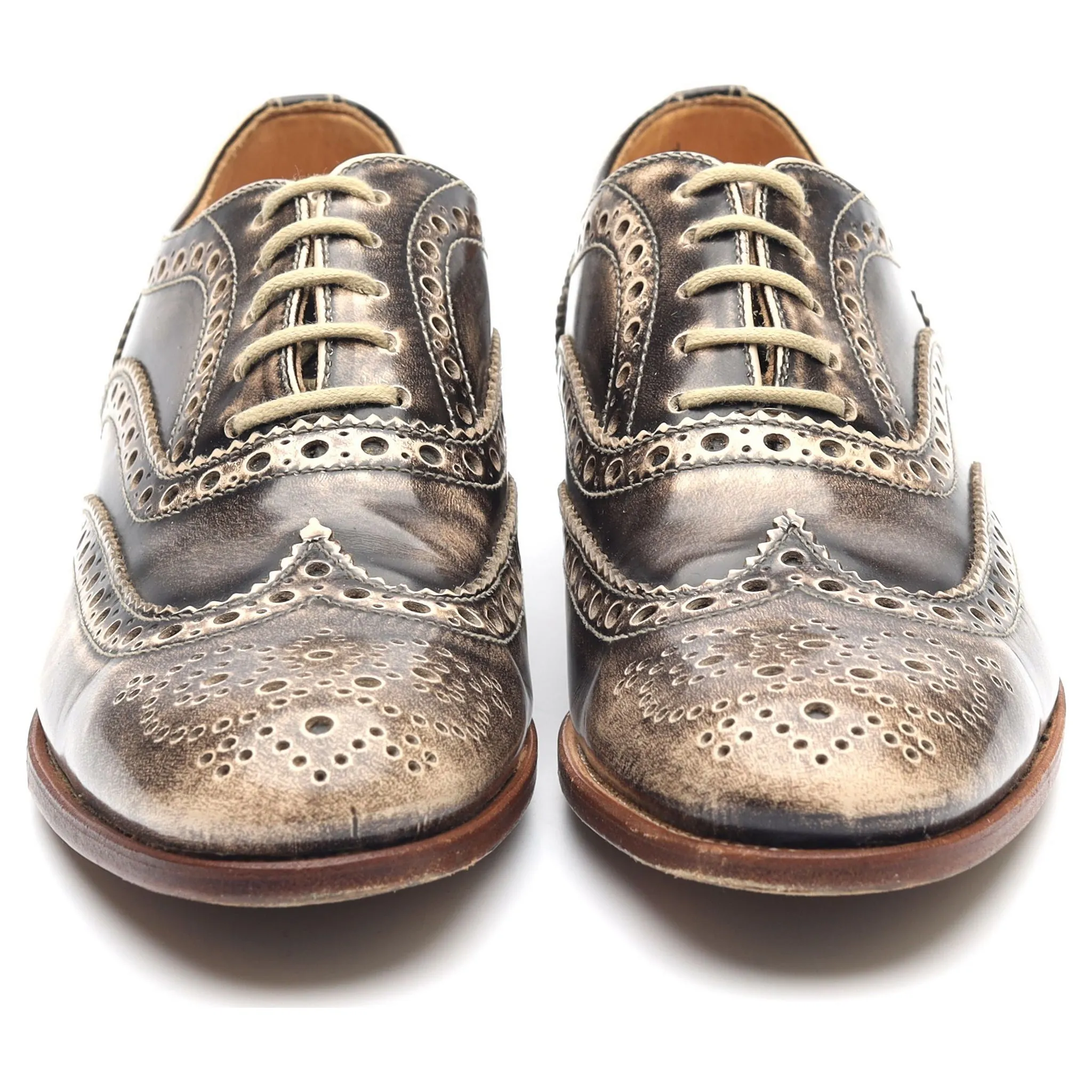 Women's 'Burwood WG' Gold Leather Brogues UK 3.5 EU 36.5